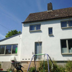 Rear view of white house in Oxfordshire