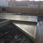 wooden patio area with levels of deck in Oxfordshire