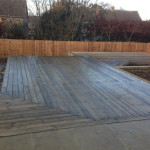 Large wooden patio in Oxfordshire