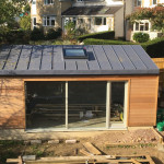 extension with sloped metal roof in Oxfordshire